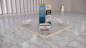 Desain 3d Booth Pameran untuk Mandiri Health by Farda Multi Kreasi